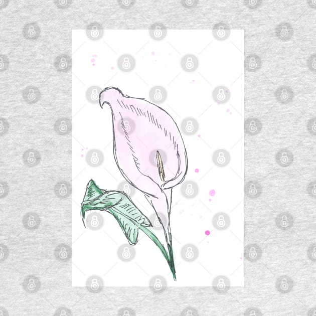 Calla flower. Watercolor, art decoration, sketch. Illustration hand drawn modern by grafinya